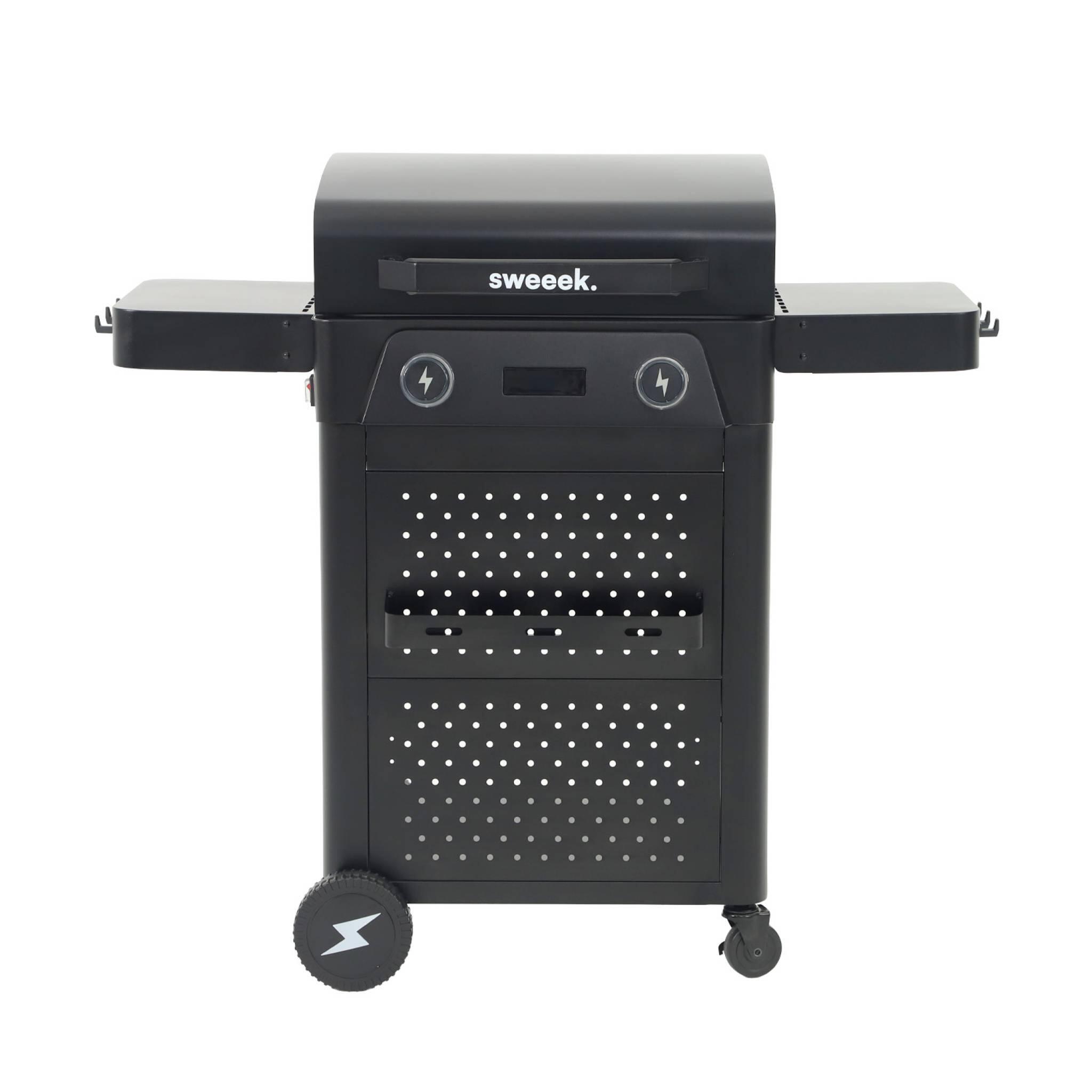 Barbacoa eléctrica de acero esmaltado 2 quemadores 2300 W, Negro 2/5
