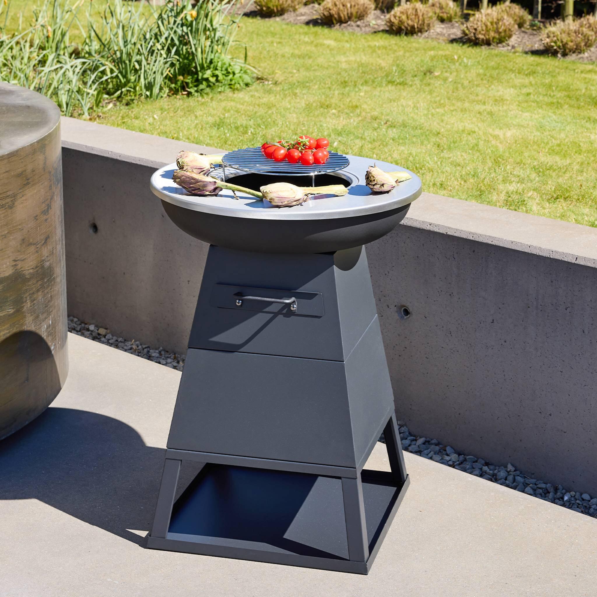 Brasero barbacoa  con espacio de almacenamiento,  Ø59cm, Negro 3/5