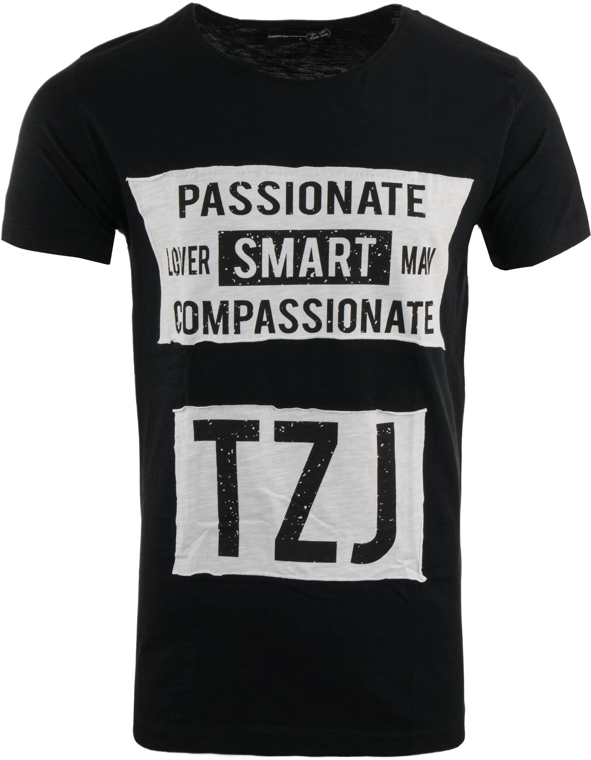 T-shirt homme Tazzio manches courtes imprimé noir 1/1