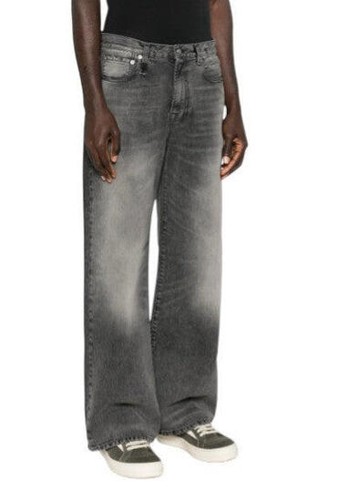 R13 D'arcy Jeans Loose W30 Noir Délavé Distressed