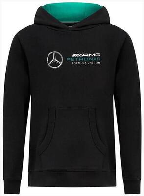 Felpa bambini Mercedes-AMG Petronas F1 con cappuccio nera