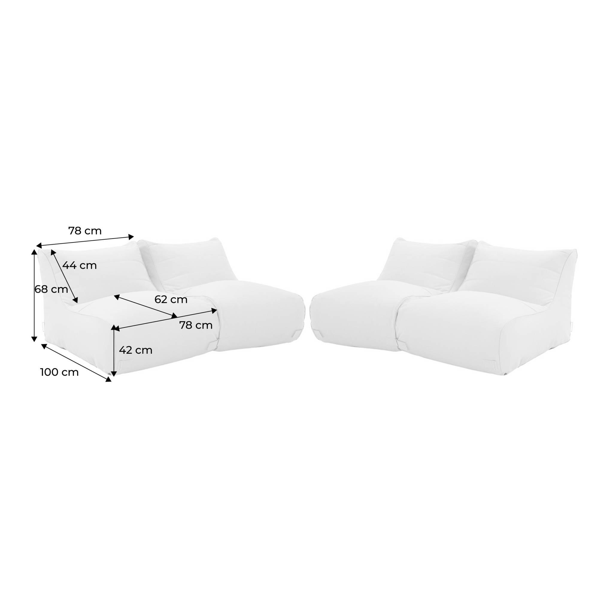 Puff de exterior en olefina, set de 4, Beige 4/5