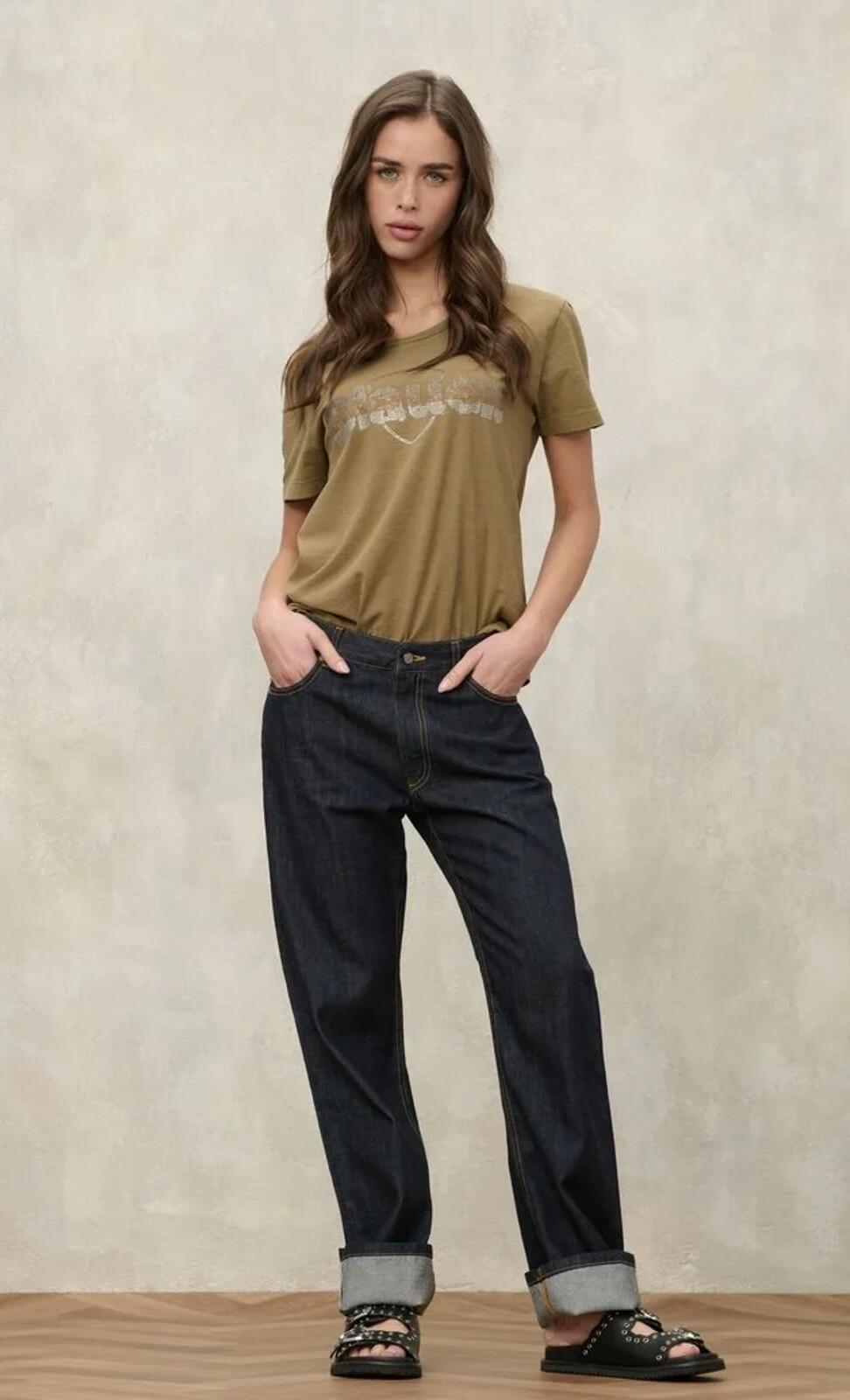 BLAUER Blauer USA Damen T-Shirt Logo Glitter GRAHAM T-SHIRT Hazelnut 3/5