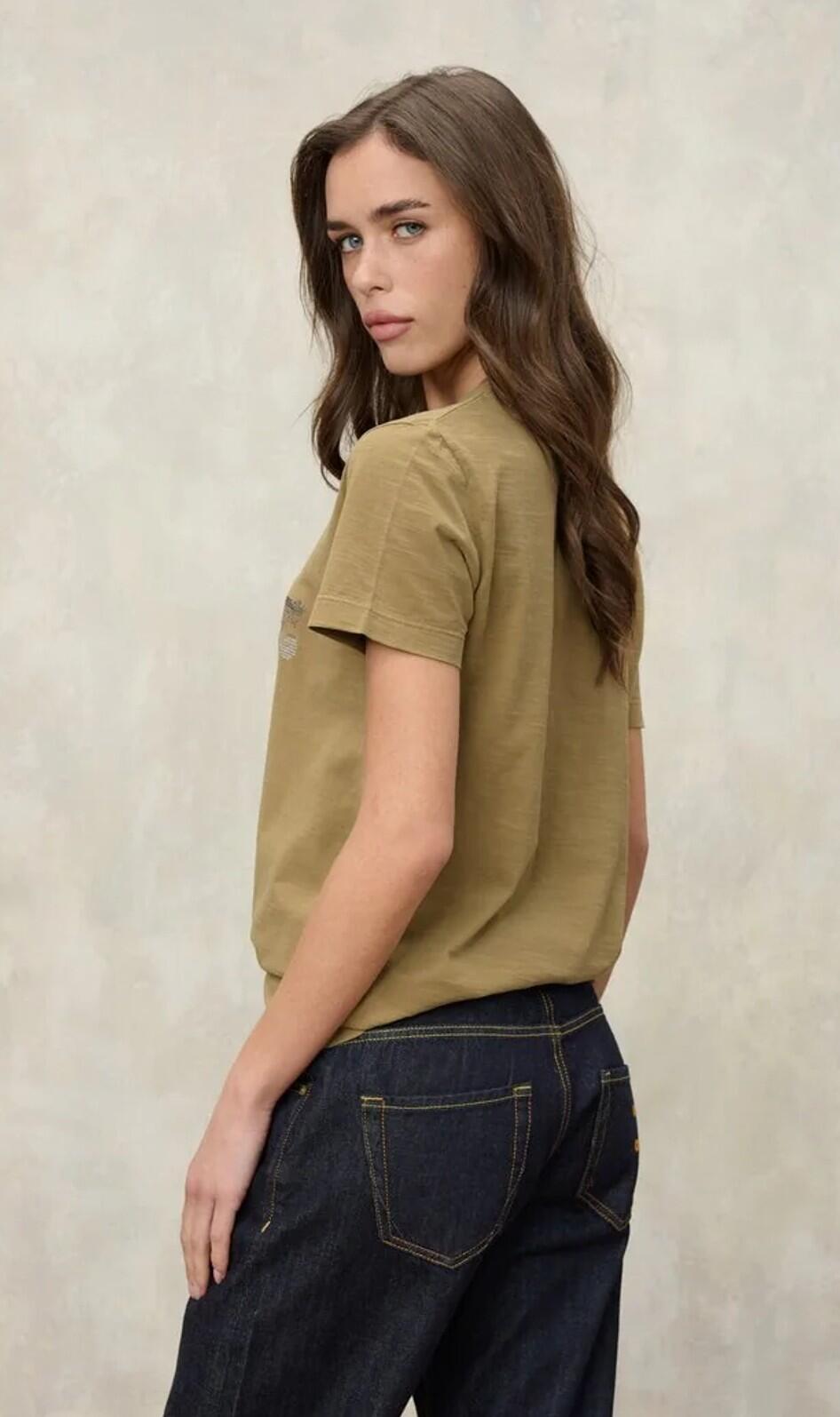 BLAUER Blauer USA Damen T-Shirt Logo Glitter GRAHAM T-SHIRT Hazelnut 2/5