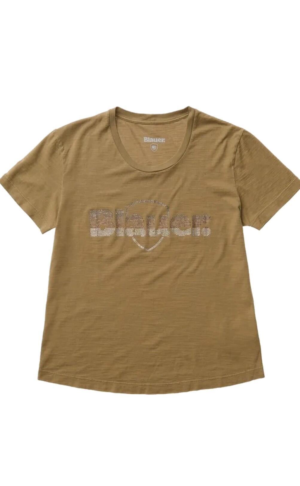 BLAUER Blauer USA Damen T-Shirt Logo Glitter GRAHAM T-SHIRT Hazelnut 5/5