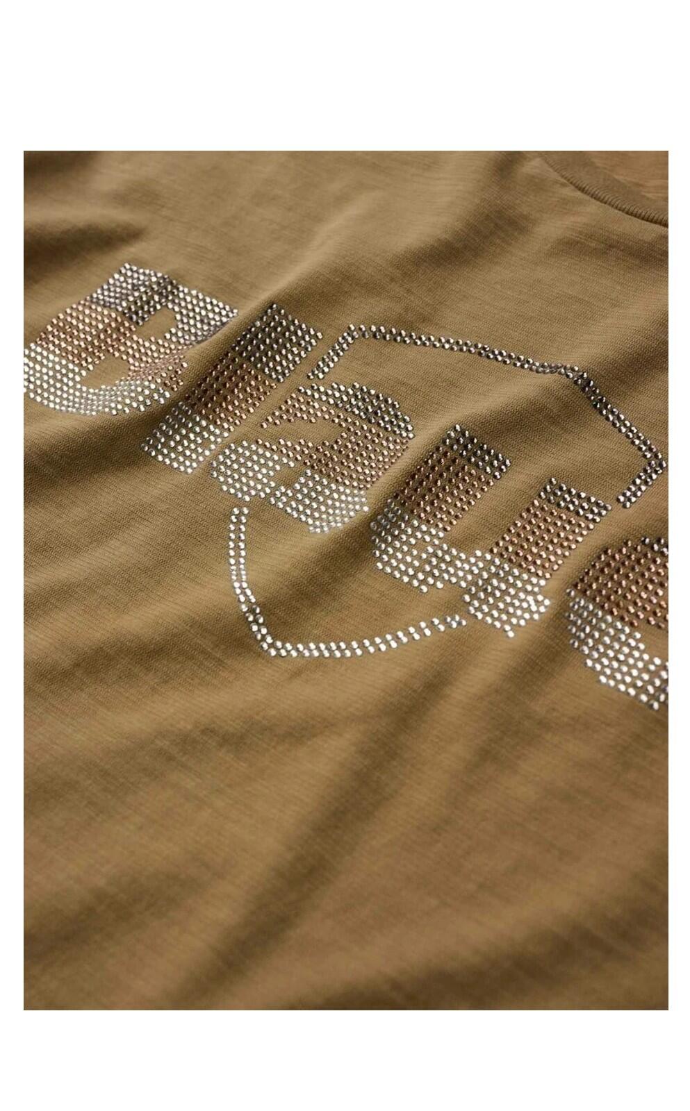 BLAUER Blauer USA Damen T-Shirt Logo Glitter GRAHAM T-SHIRT Hazelnut 4/5