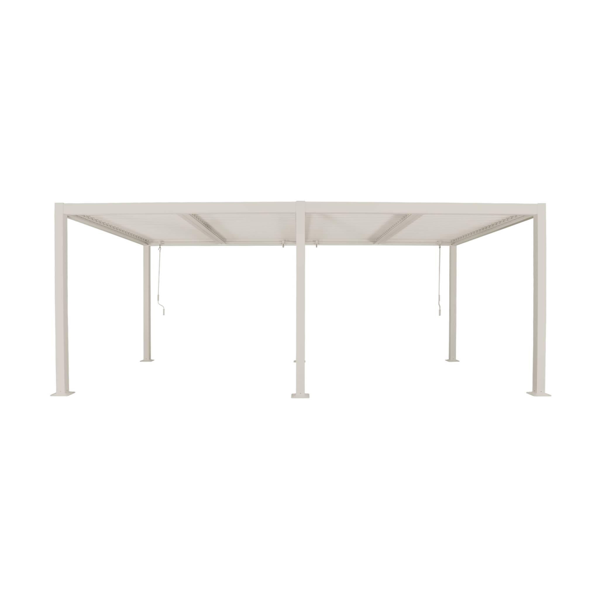 Pérgola bioclimática 3x6m de aluminio y acero con lamas orientables, Beige 2/5