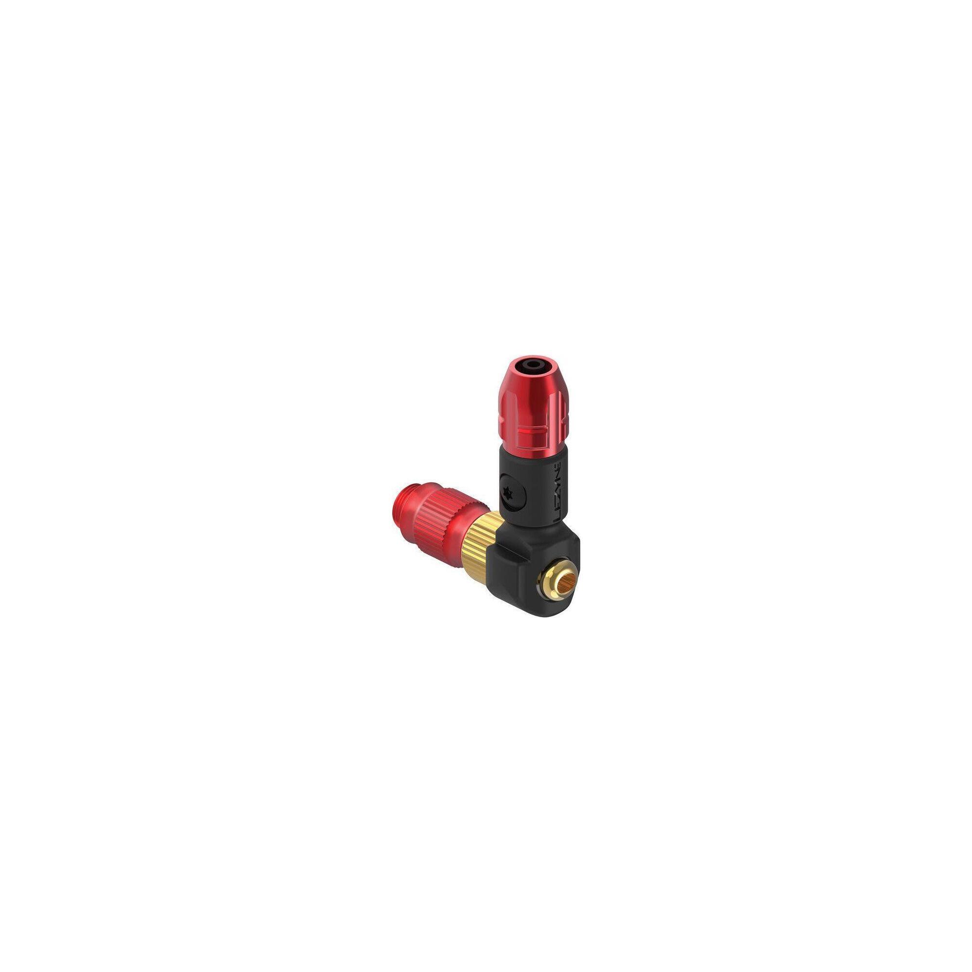 Cap pompă Lezyne ABS-1 Pro HP Head roșu - adaptor valve Presta/Schrader