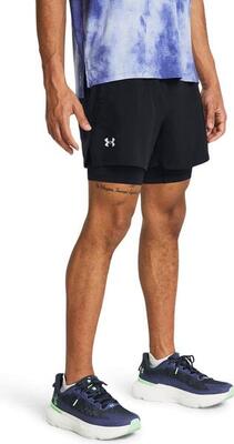 Under armour launch 5inch 2-in-1 shorts zwart heren