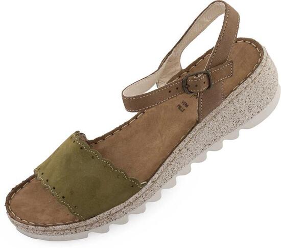 Sandales femme Walk en cuir Fango Militare, marron