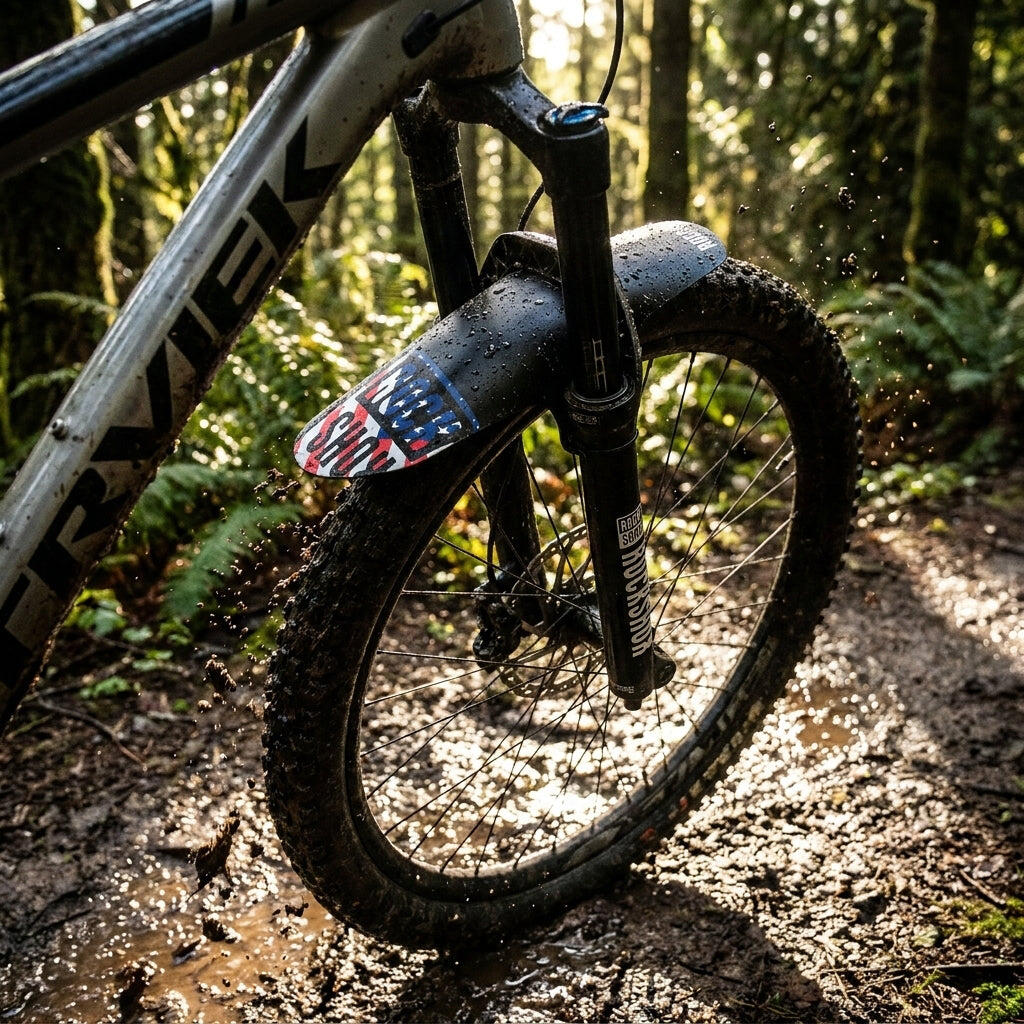 ROCKSHOX Clip-On Schutzblech vorne schwarz mit USA-Flagge 2/2