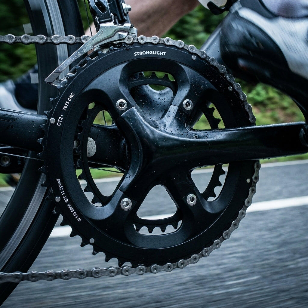 Stronglight plateau 7075 noir 11 vitesses 110 mm 52 dents Shimano FC-5800 2/3