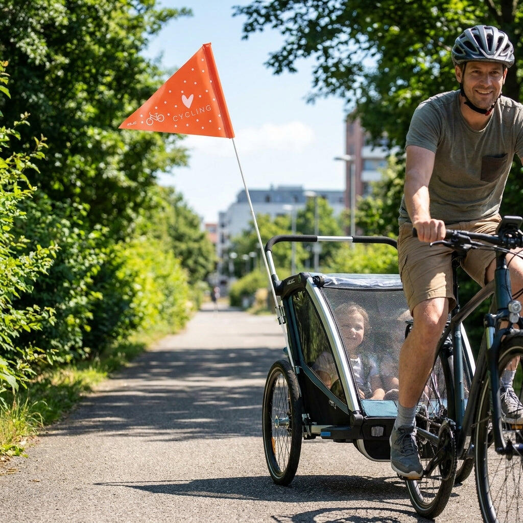XLC fanion de sécurité XLC SF-C02 tripartite, blanc\/orange 'Love cycling' 3/3