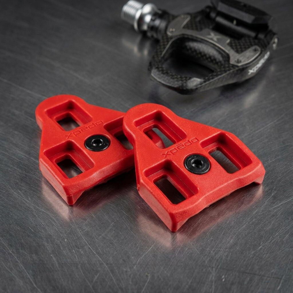 Xpedo Ersatzcleats Look-System 9° rot, Look Delta kompatibel 2/3