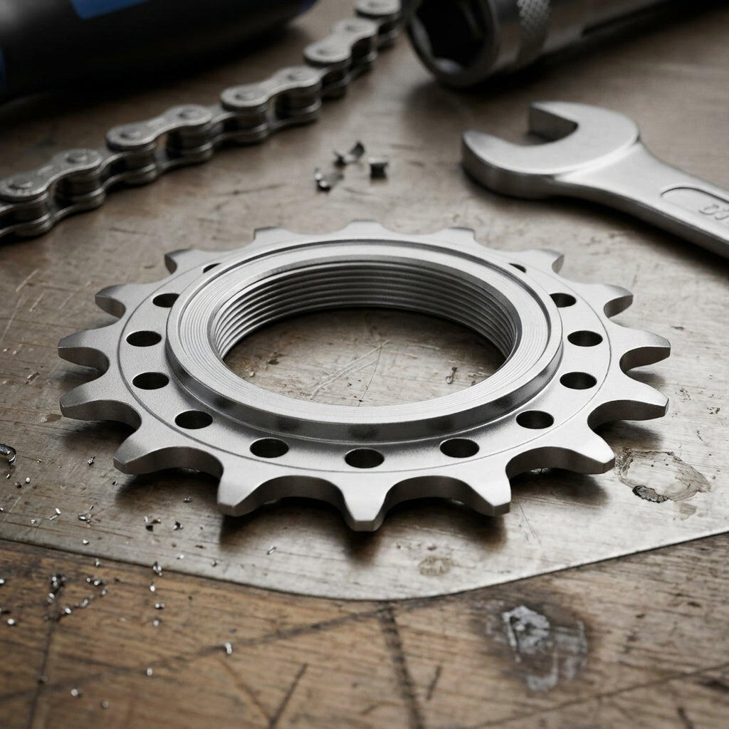 XLC Single Speed Ritzel 1/8",16 Zähne mit Gewinde matt verchromt 2/3