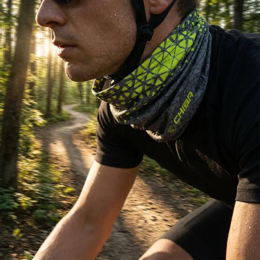 Chiba multifunctioneel doek zomer donkergrijs neongeel 2/2