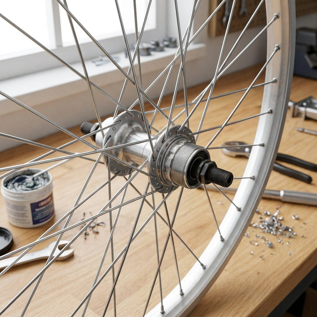 Bike-Parts Laufrad Hinterrad 26x1.9 Alunabe Schraubkranz 6-7 fach Festachse 3... 2/3