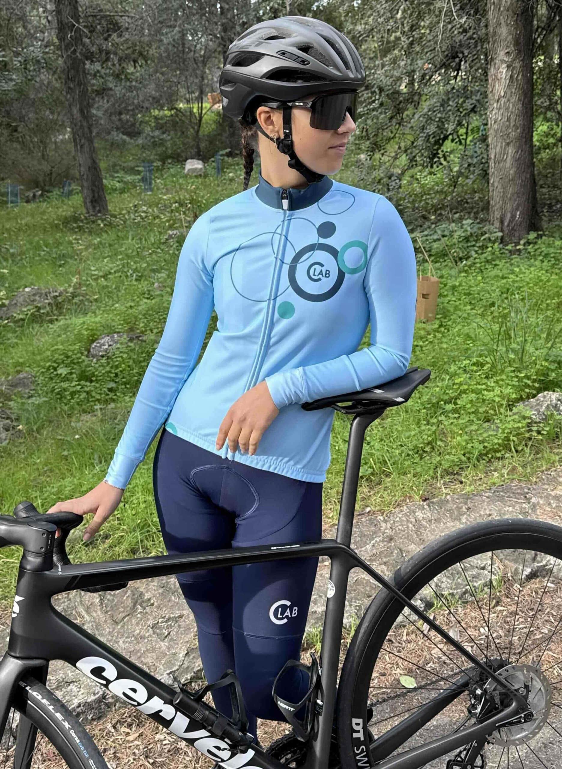 Collant de Cyclisme Femme Hiver PIRINEUS Bleu Marine 6/7