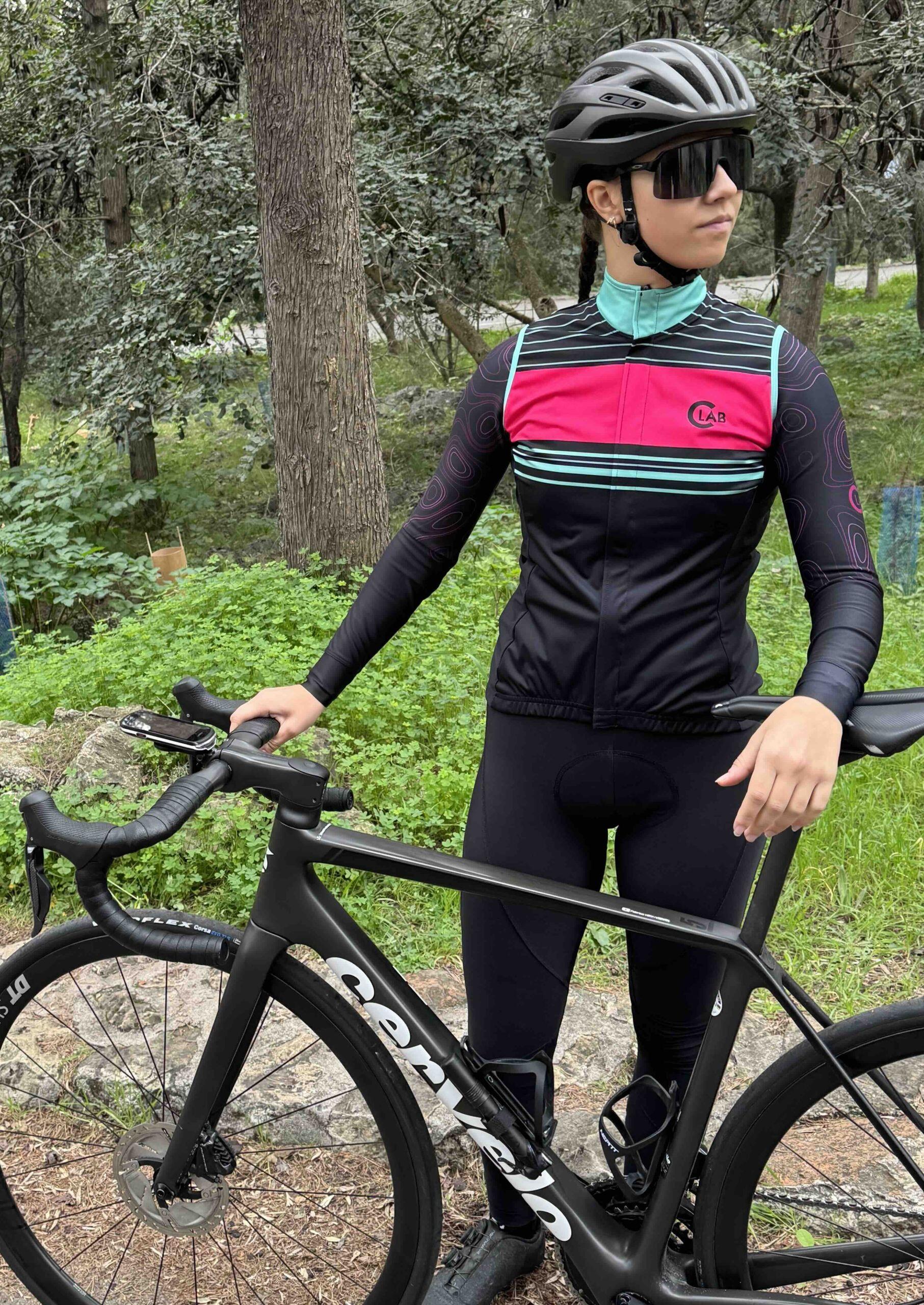 Gilet de Cyclisme Femme Imperméable Coupe-Vent ALPS Contrast Noir 6/7