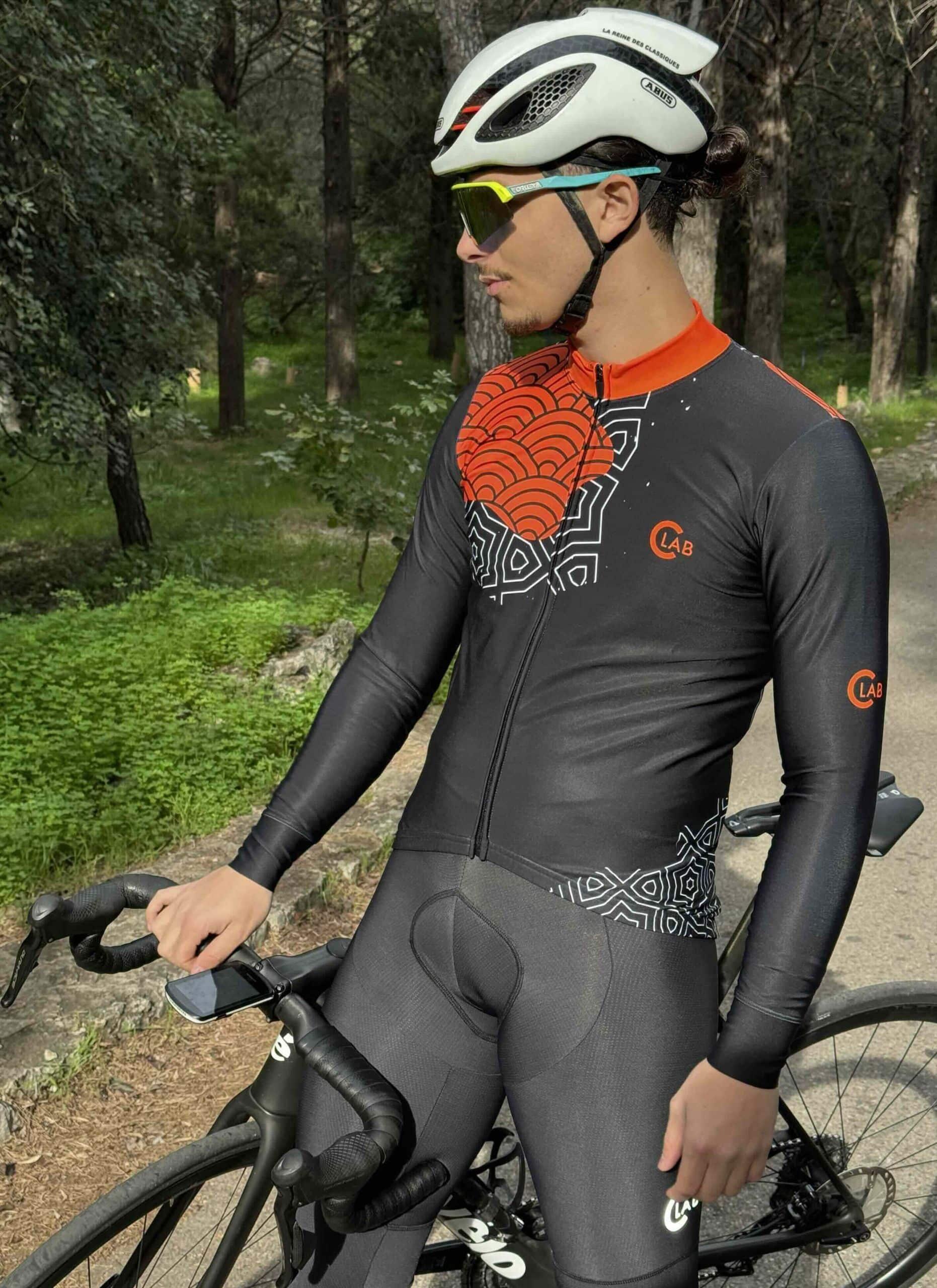 MAGLIA CICLISTA MANICHE LUNGHE FELPATA ORDINO 4/7