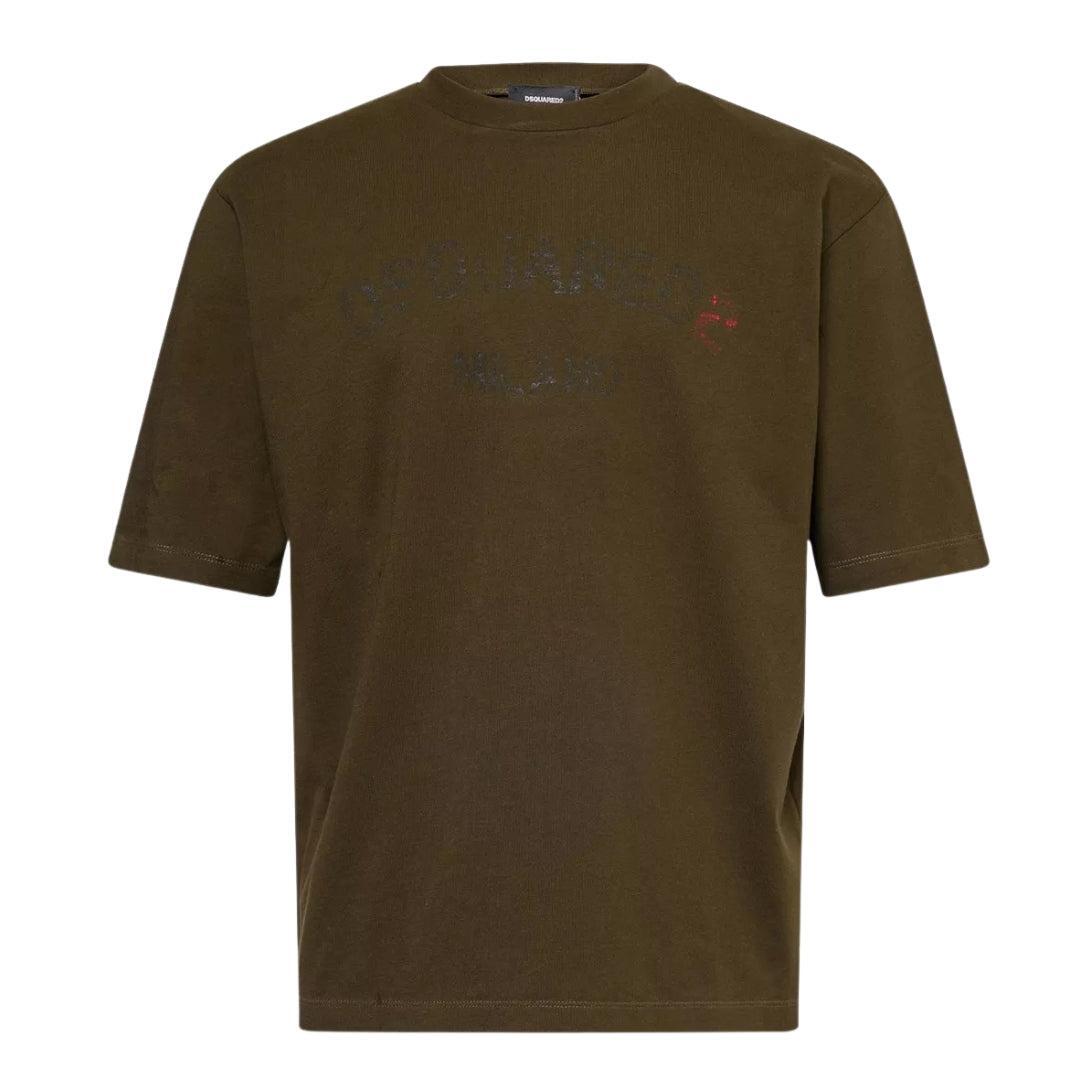 DSquared2 Mens Milano Logo Relaxed Fit Short-Sleeved T-Shirt