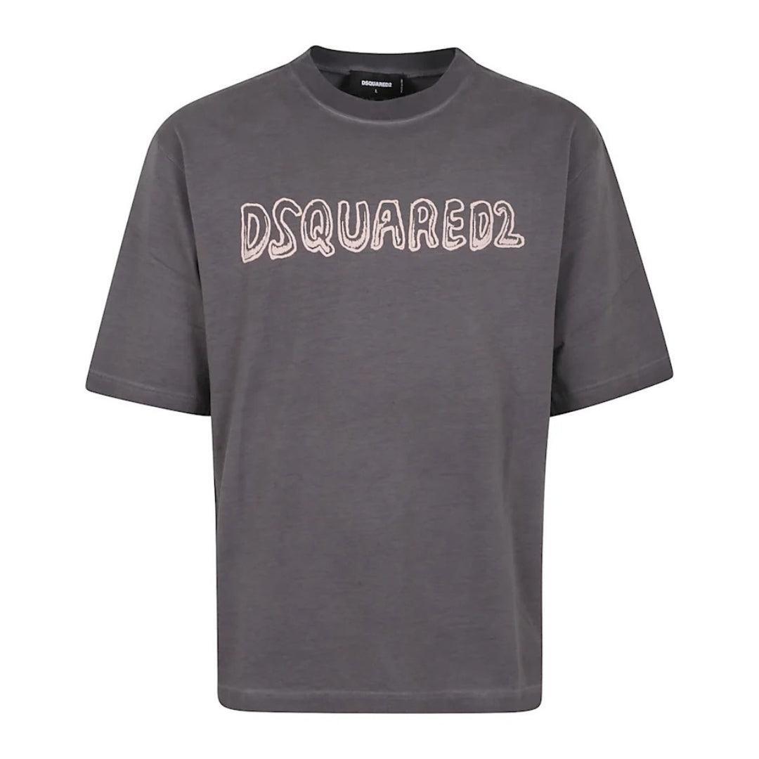 DSquared2 Mens Best Fade Cartoon Logo Loose Fit T-Shirt