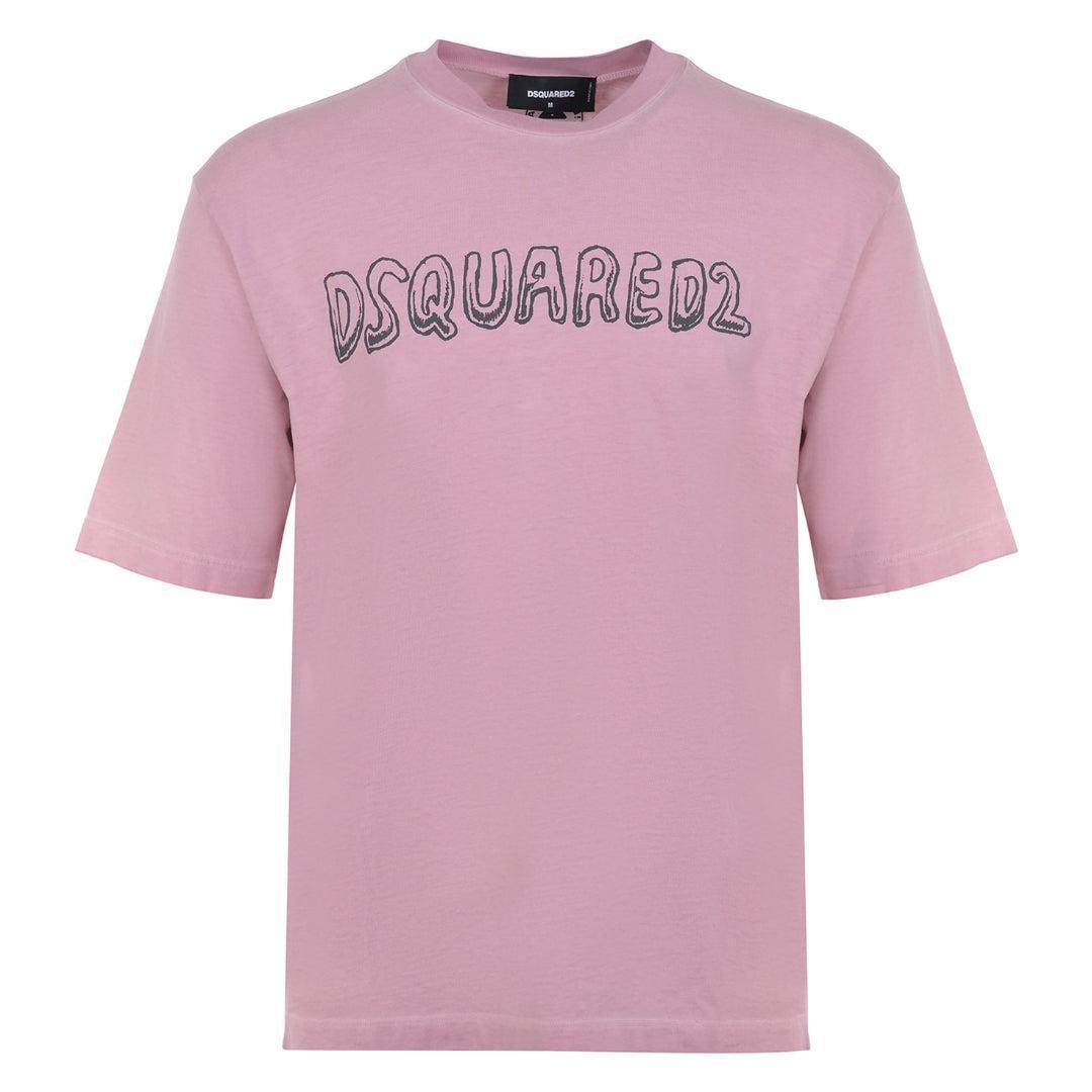 DSquared2 Mens Best Fade Cartoon Logo Loose Fit T-Shirt