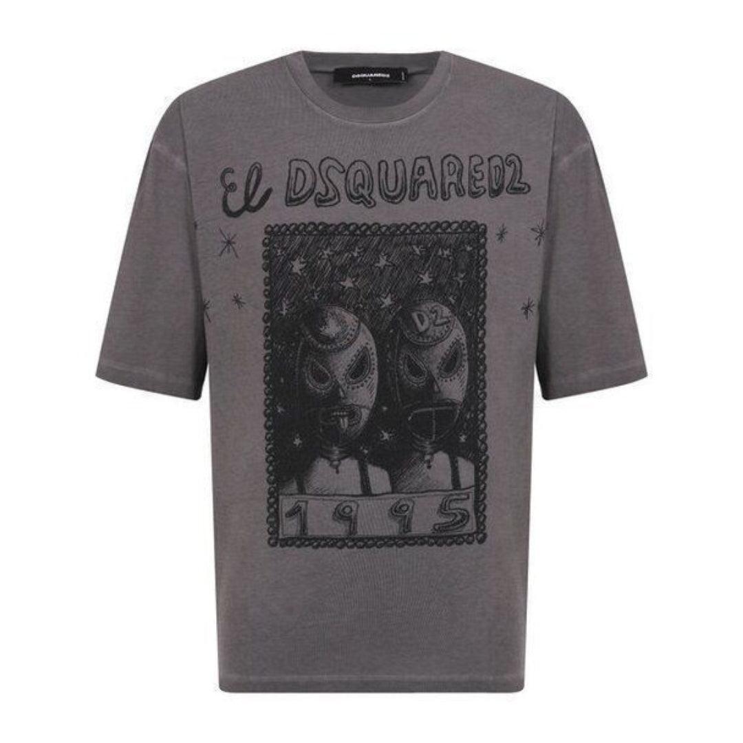 DSquared2 Mens El Graphic Print Loose Fit T-Shirt