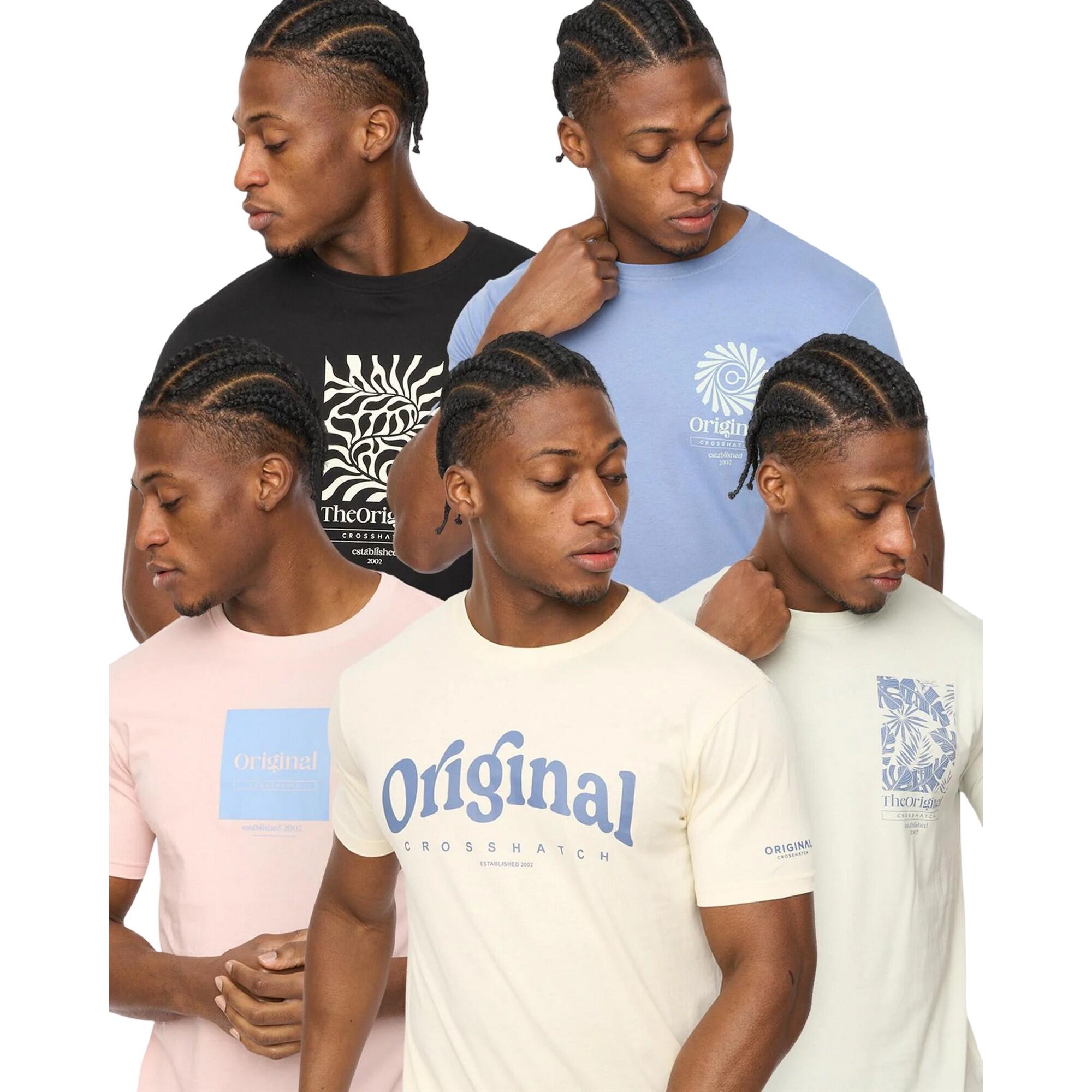 Crosshatch Mens Tranplex Cotton T-Shirt (Pack of 5)