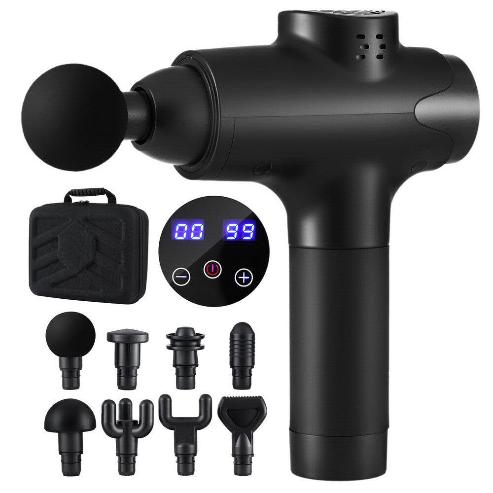 Massage Gun with 30 Speed 6 Heads Muscle Massager (Silver)