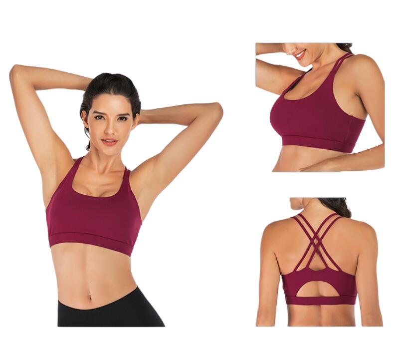 S Size Wine Red Elegant Sexy Sports Bra for Women