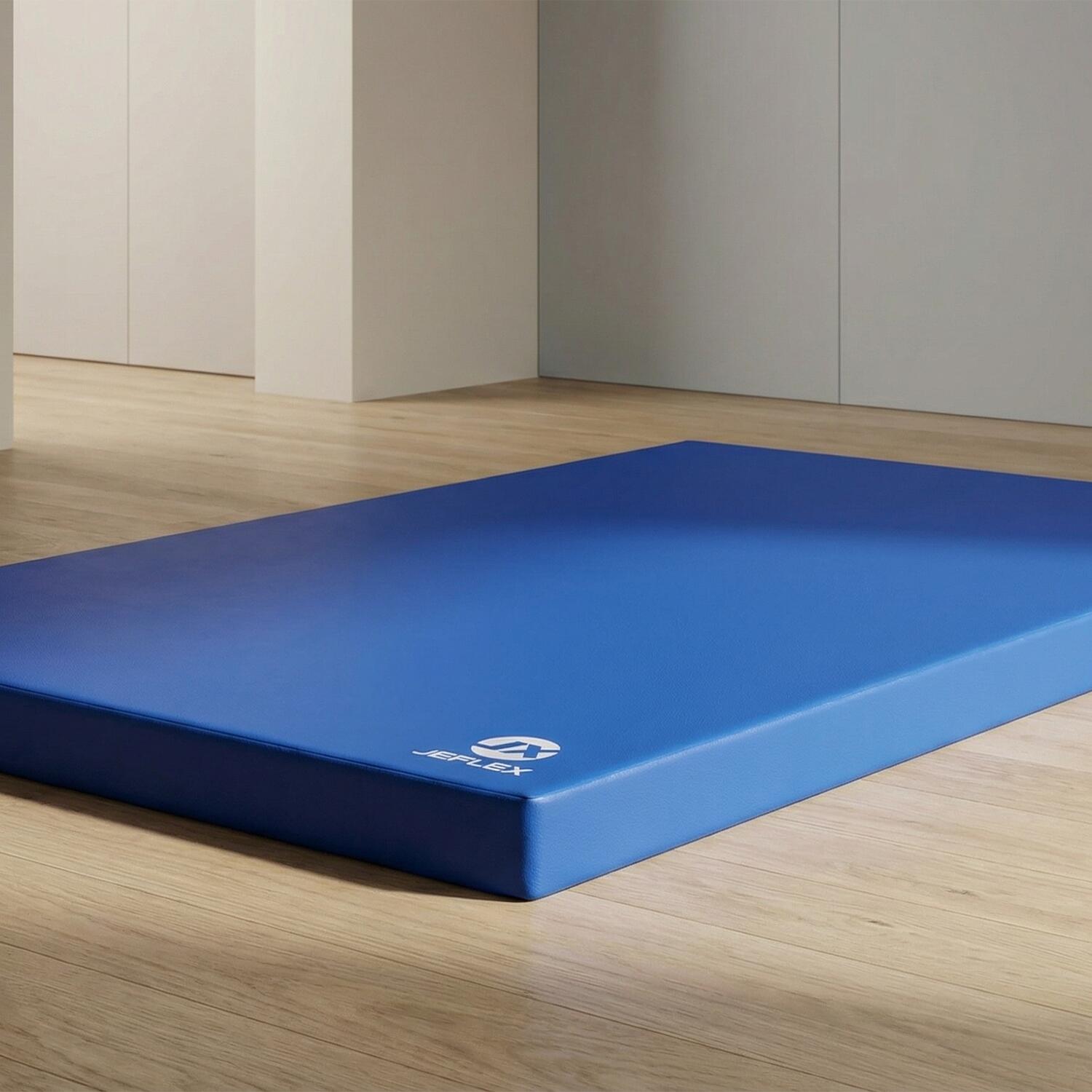 Tapete desportivo 150 x 100 x 8 cm Fitness azul, tapete de espuma Jeflex 4/7