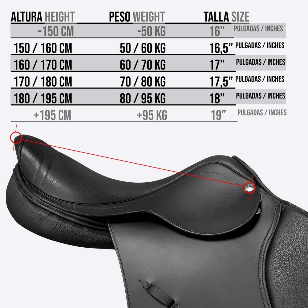 Silla De Montar De Salto Equitación Zaldi Confort Con Asiento Extraconfortable 7/7