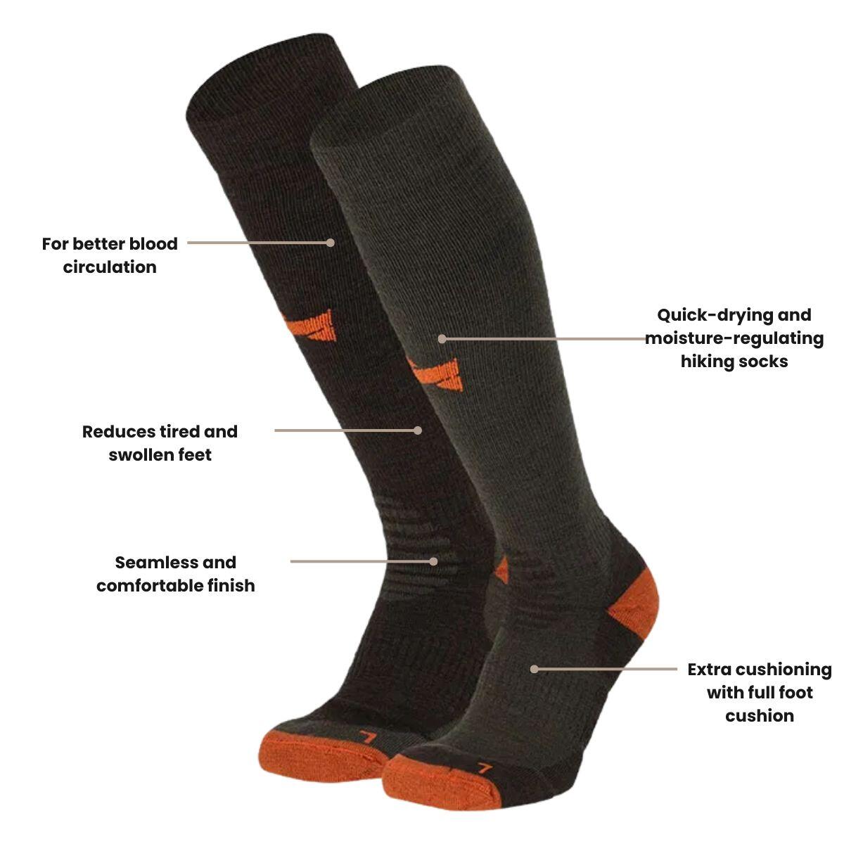 Calcetines de compresión Xtreme Outdoor (paquete de 2), multicolor y verde 3/5