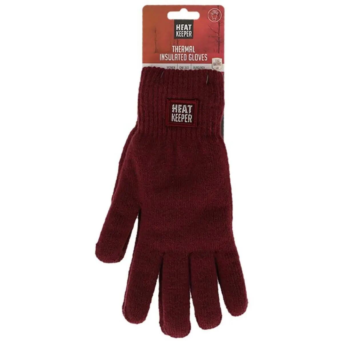 Heatkeeper Damen Thermohandschuhe Burgunderrot 4/4