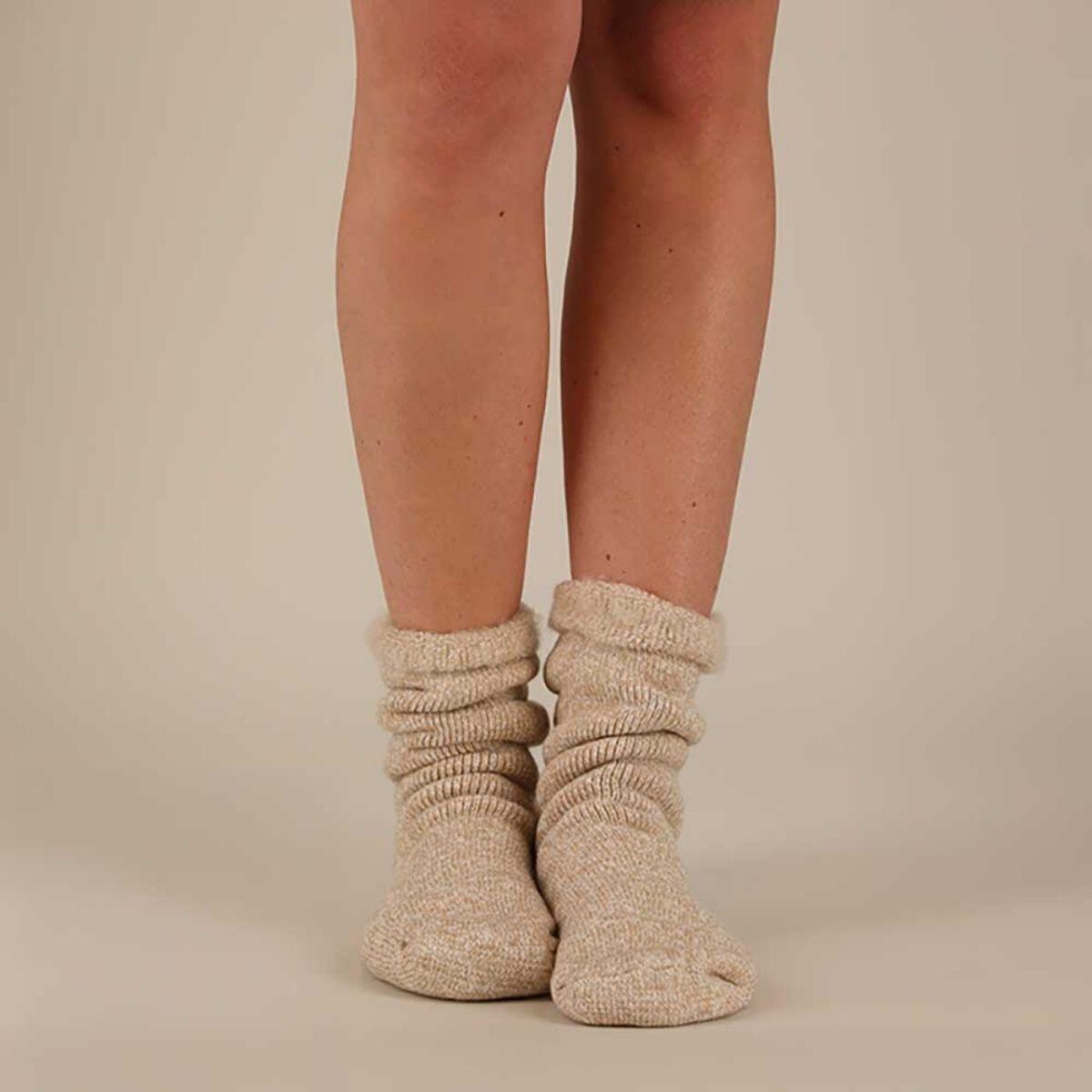 Chaussettes thermiques Heatkeeper pour femme, beige Mouliner 4/5