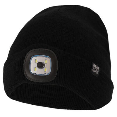 Heatkeeper thermo muts met oplaadbaar led lampje zwart