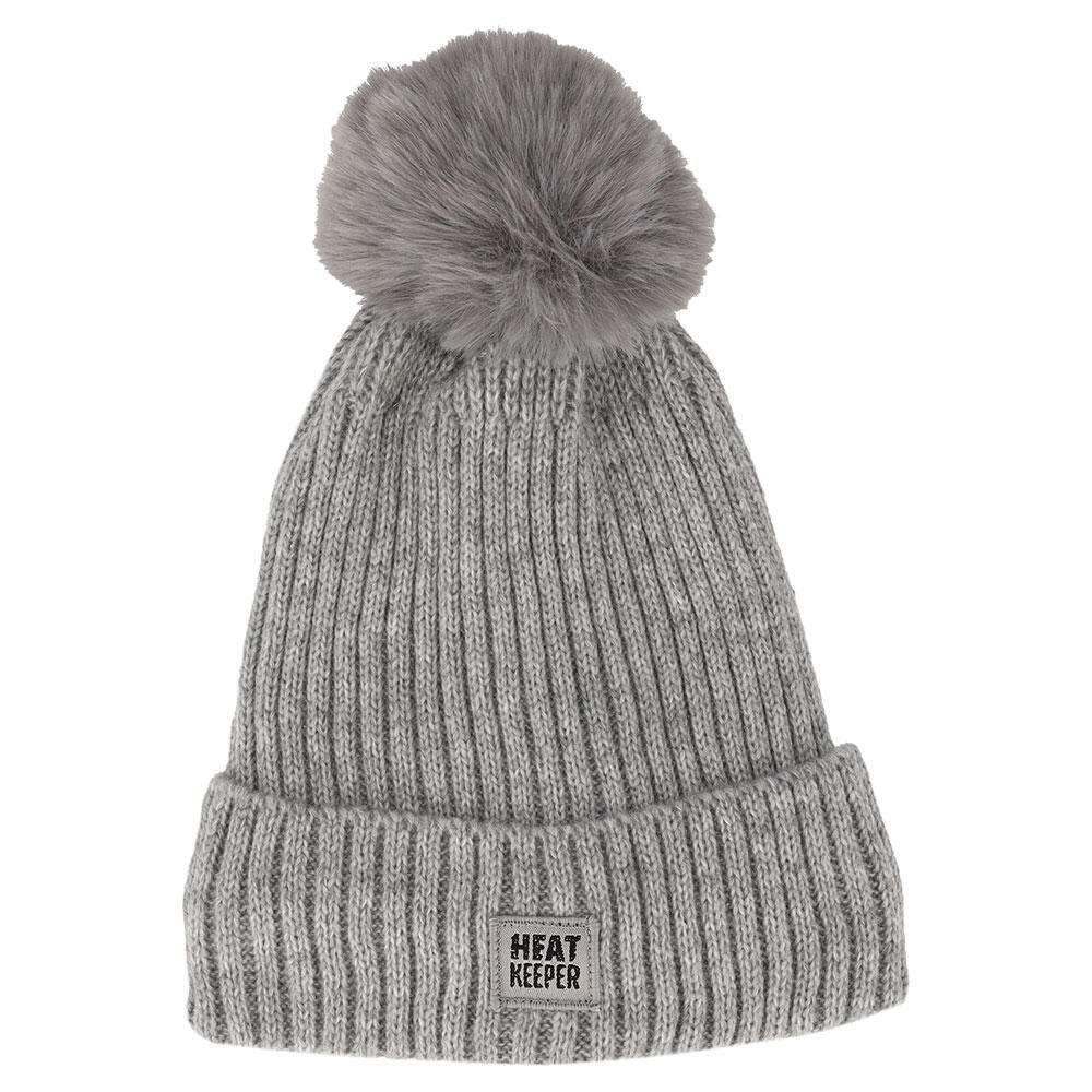 Bonnet thermique avec pompon dames Gris 2/4