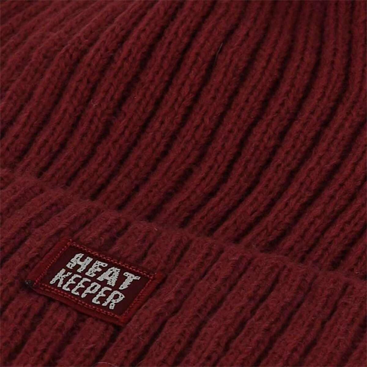 Gorro térmico con pompón Heatkeeper para mujer en beige jaspeado 2/3