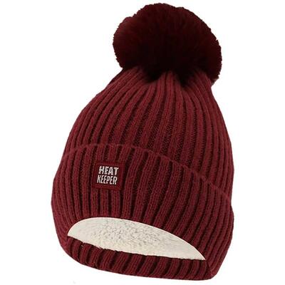 Heatkeeper thermo muts met pompon dames beige melange