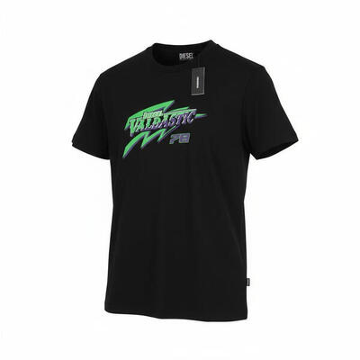 Diesel t-diegos-b13 heren t-shirt, zwart, s, katoen, ronde hals