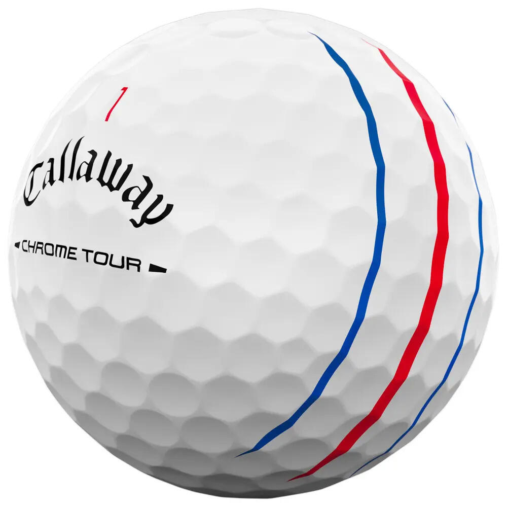 Callaway Chrome Tour Triple Track caixa de 12 bolas de golfe 3/4
