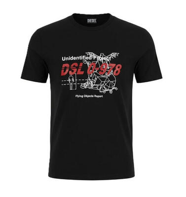 Diesel t-diegos-b82 heren t-shirt zwart, stretch tricot, korte mouw