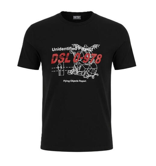 Diesel T-Diegos-B82 T-shirt homme noir col rond manches courtes
