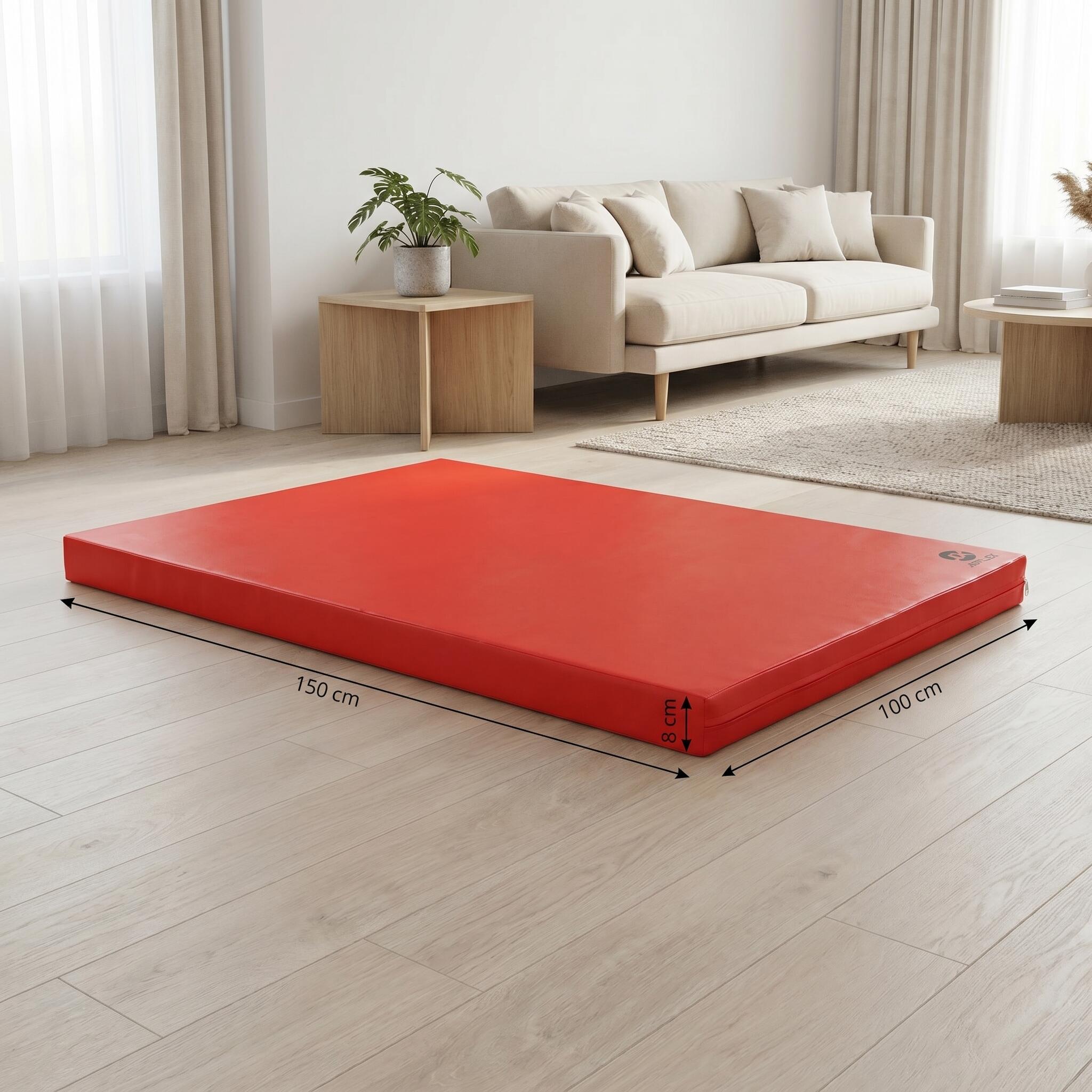 Tapete desportivo 150 x 100 x 8 cm Fitness vermelho/preto Jeflex 5/6