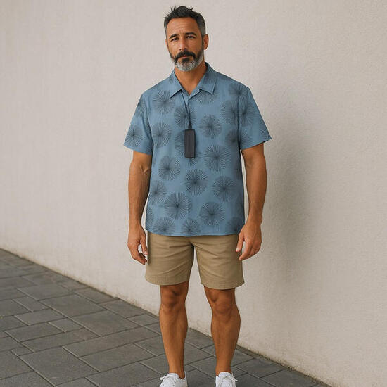 Camicia uomo Antony Morato blu collo francese manica corta taglia L