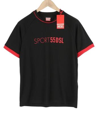 Diesel amtee-crossoon-wt15men t-shirt zwart, m, polyester