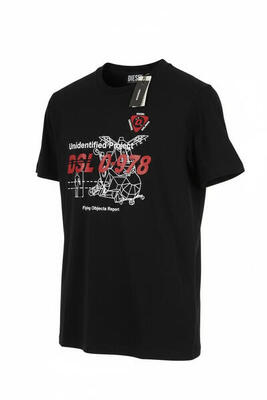Diesel t-diegos-b82 heren t-shirt - zwart, l, katoen