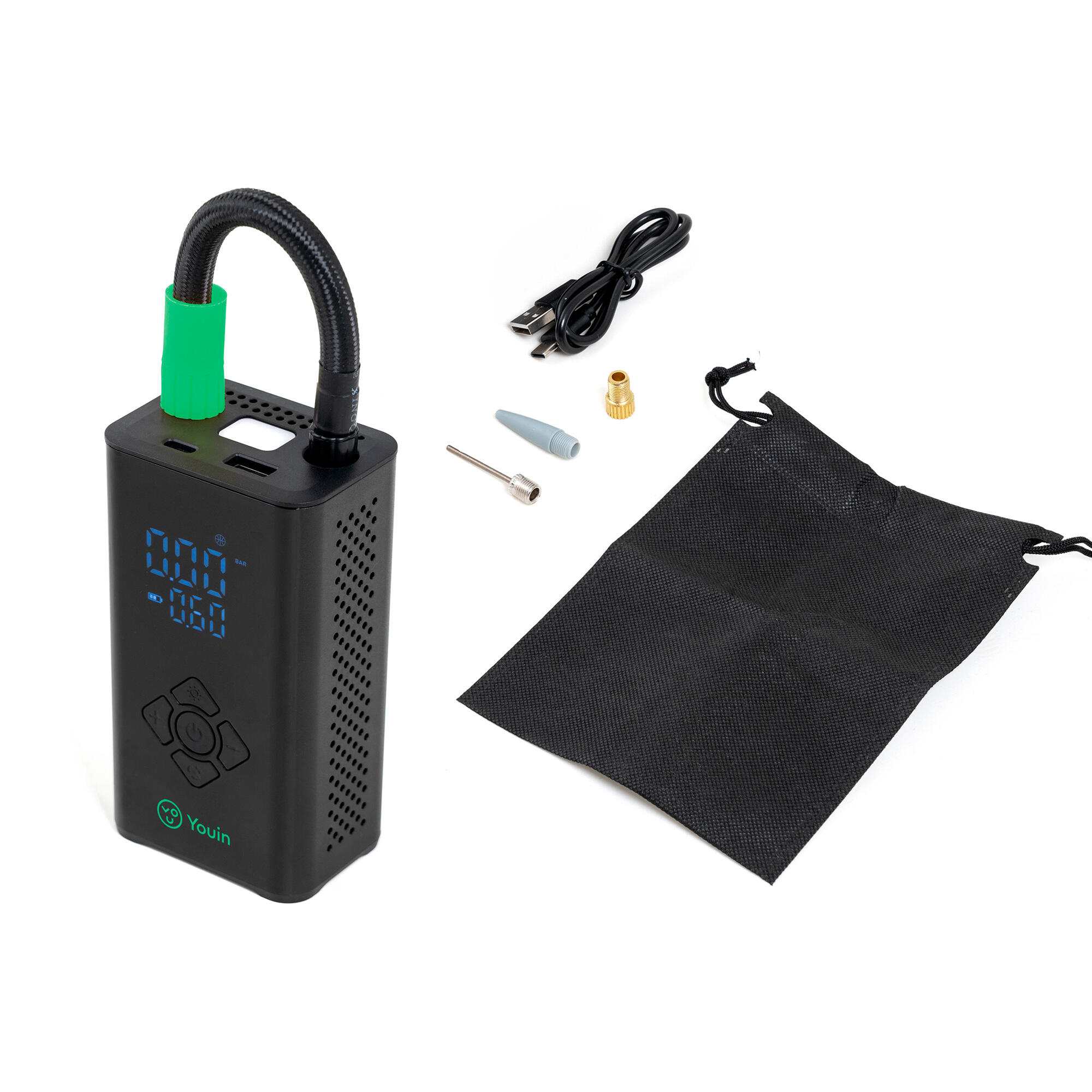 Compressor/Inflador de Ar Elétrico Portátil Youin MA1022 2000mAh USB C 4/6