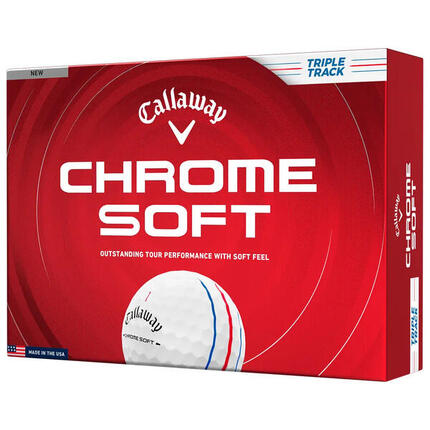 Boite de 12 Balles de Golf Callaway Chrome Soft Triple Track Blanche